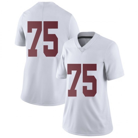Alabama Crimson Tide Women's Tommy Brown #75 No Name White NCAA Nike Authentic Stitched College Football Jersey AZ16D56QX